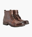 Men Brown Solid Mid-Top Boots